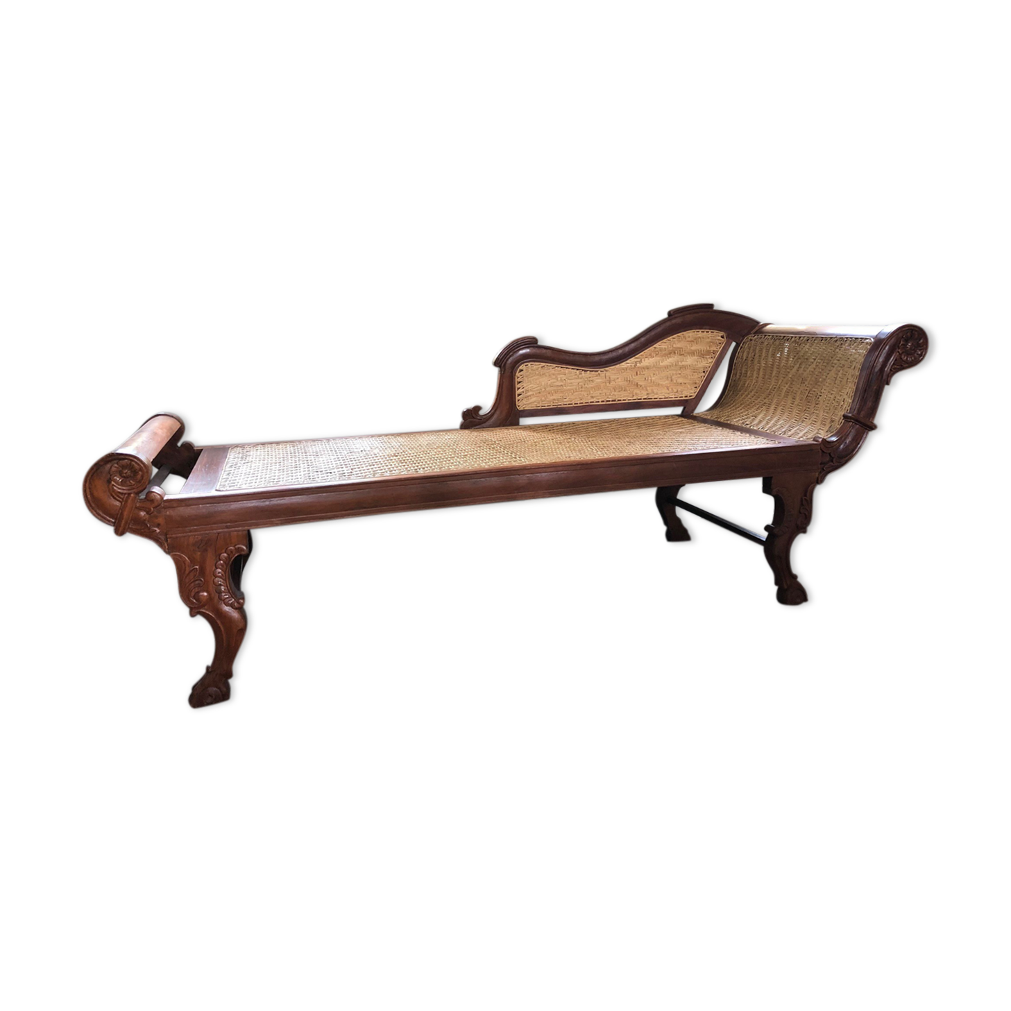 meridian wood and wicker braided colonial style