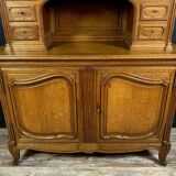 Louis XV style bookcase sideboard in blond oak circa 1880