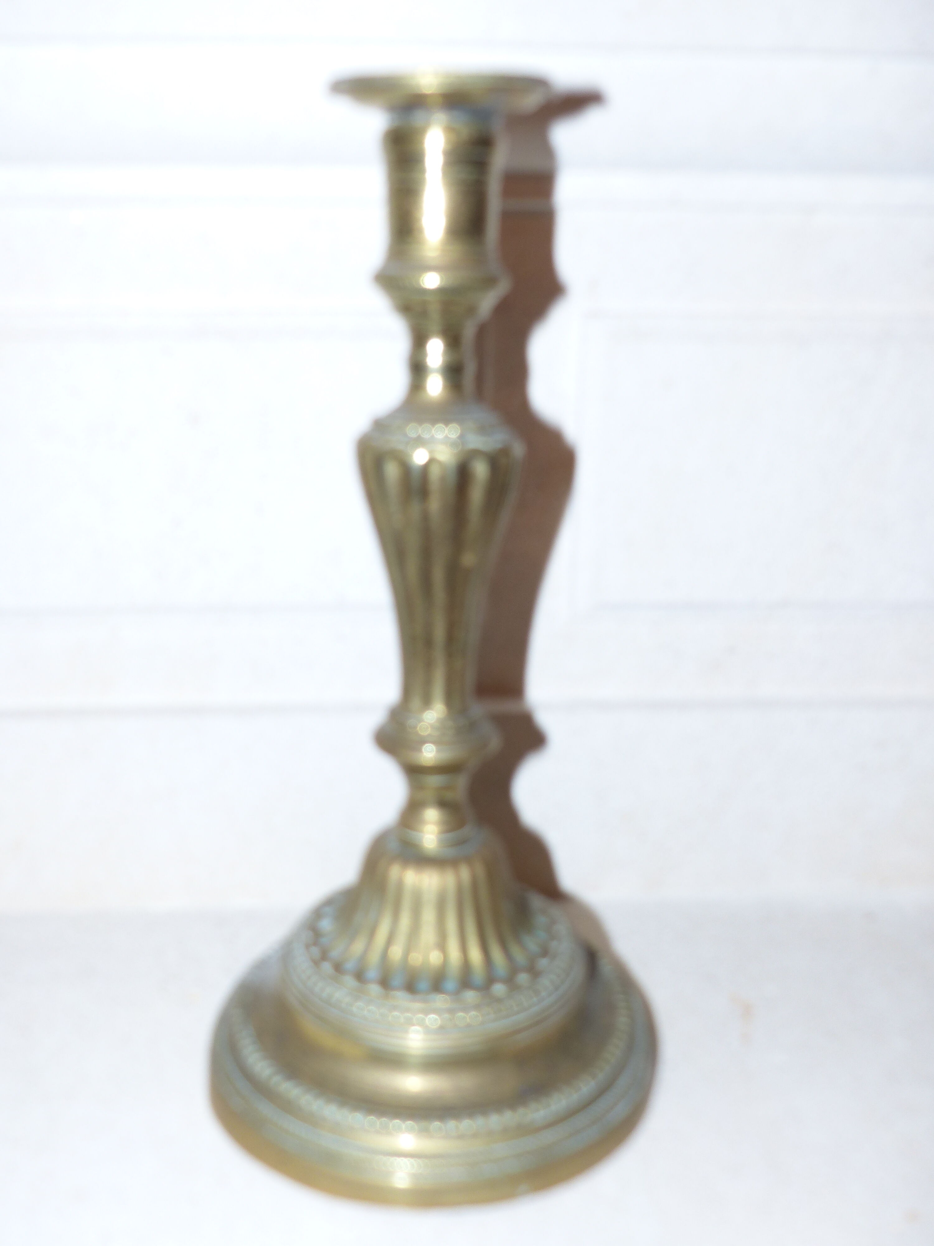 Copper candlestick pair
