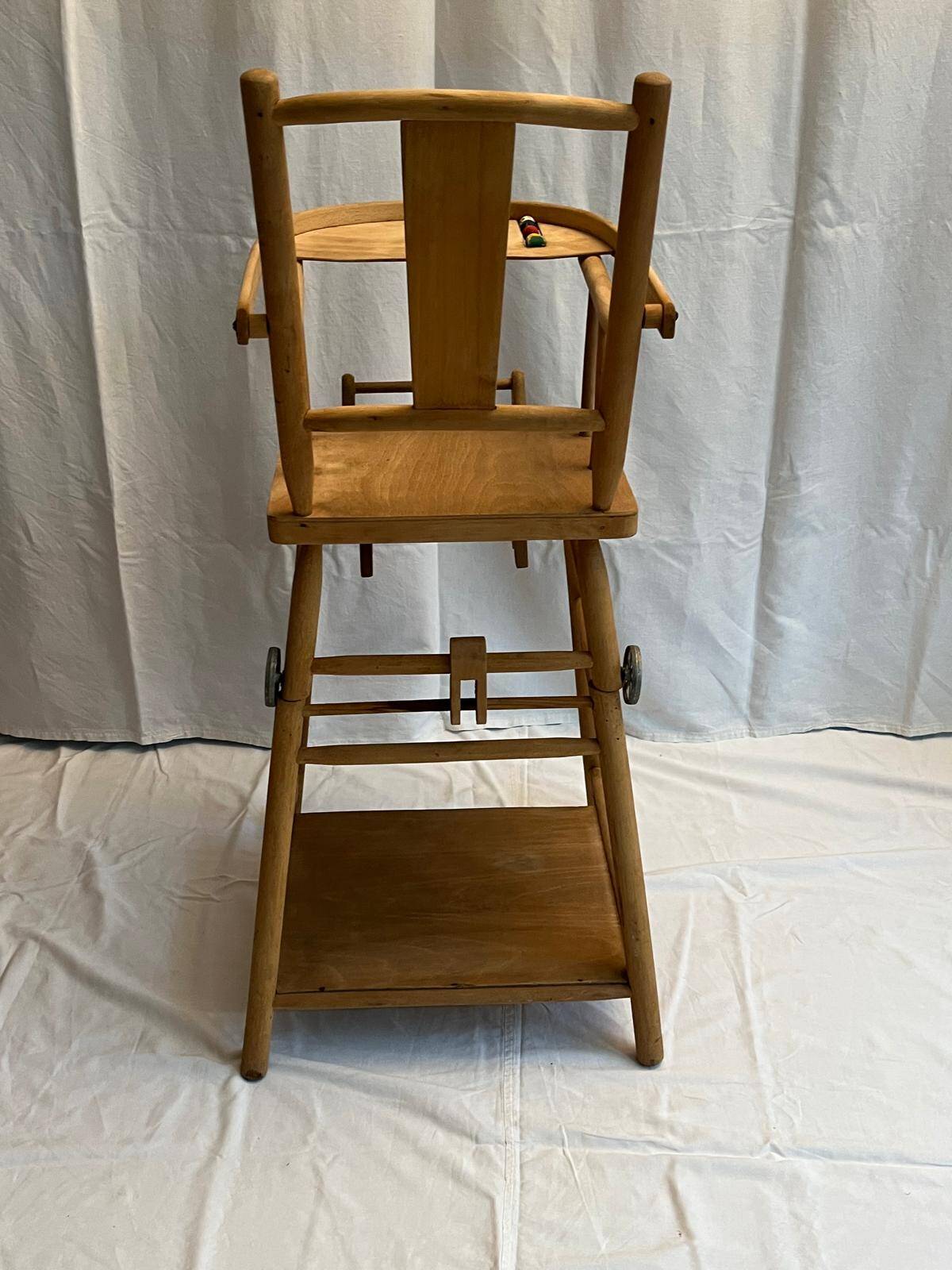 Wooden high chair for baby