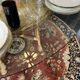Dining table rattan/wicker/glass 1960 - vintage chic