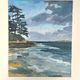 Oil on canvas rocky coast under a stormy sky