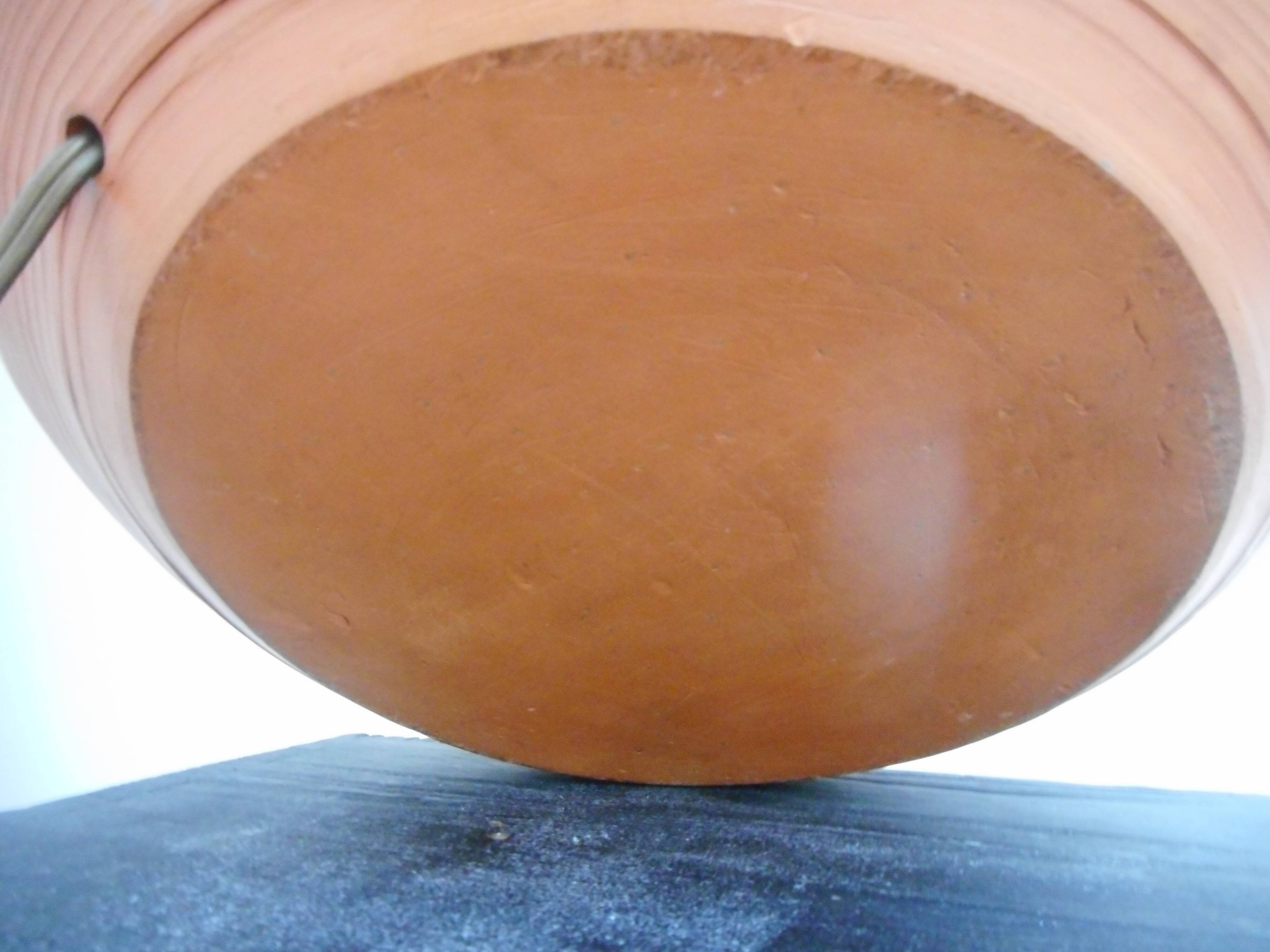 Vintage terracotta lamp, unique piece, by ceramist in Paris
