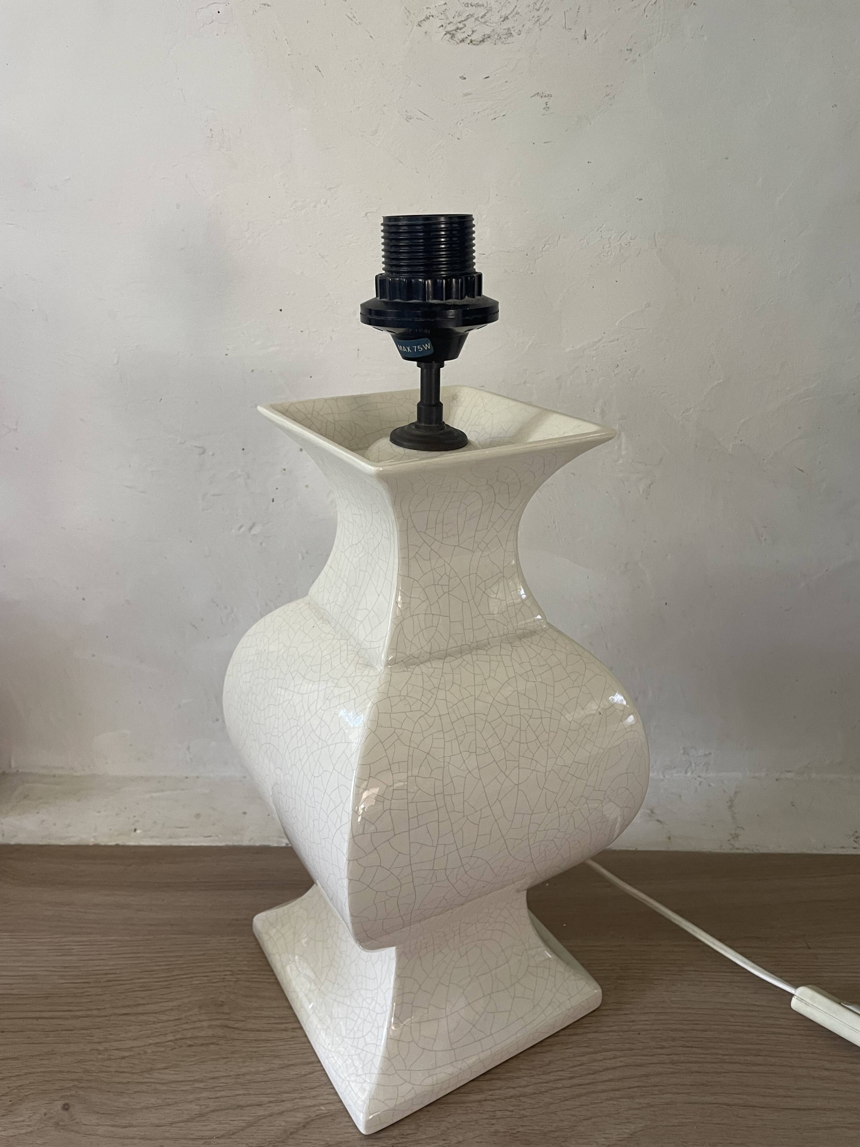 Vintage crackled ceramic table lamp