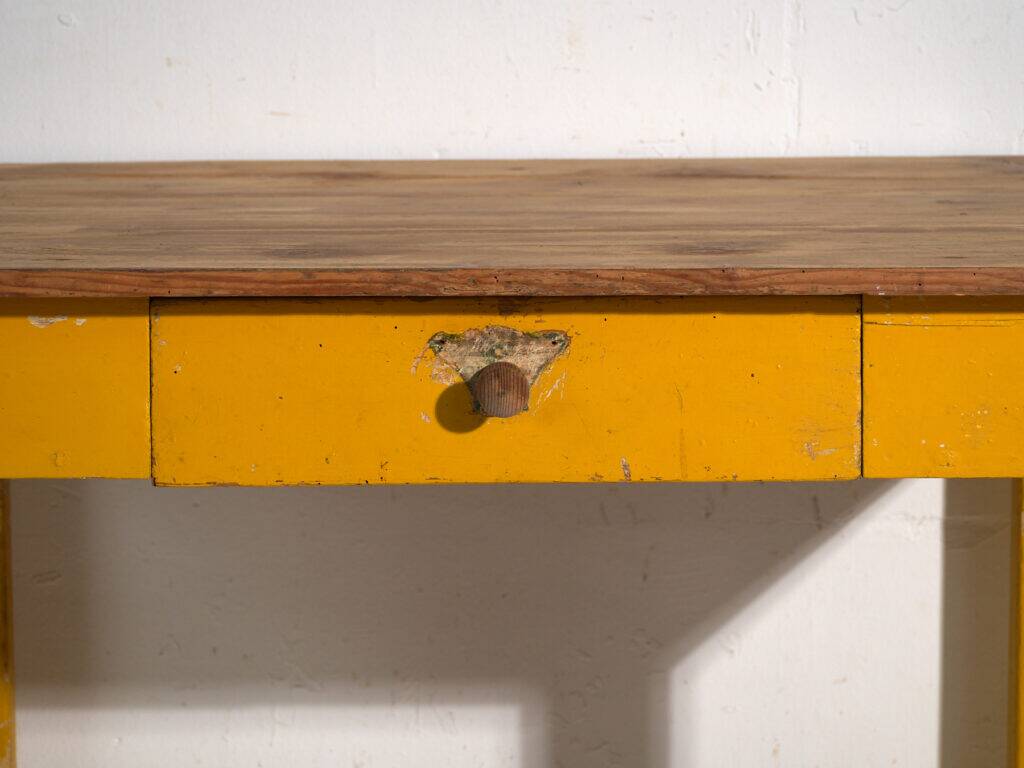 Antique painted pine kitchen table – Central Europe, circa 1920