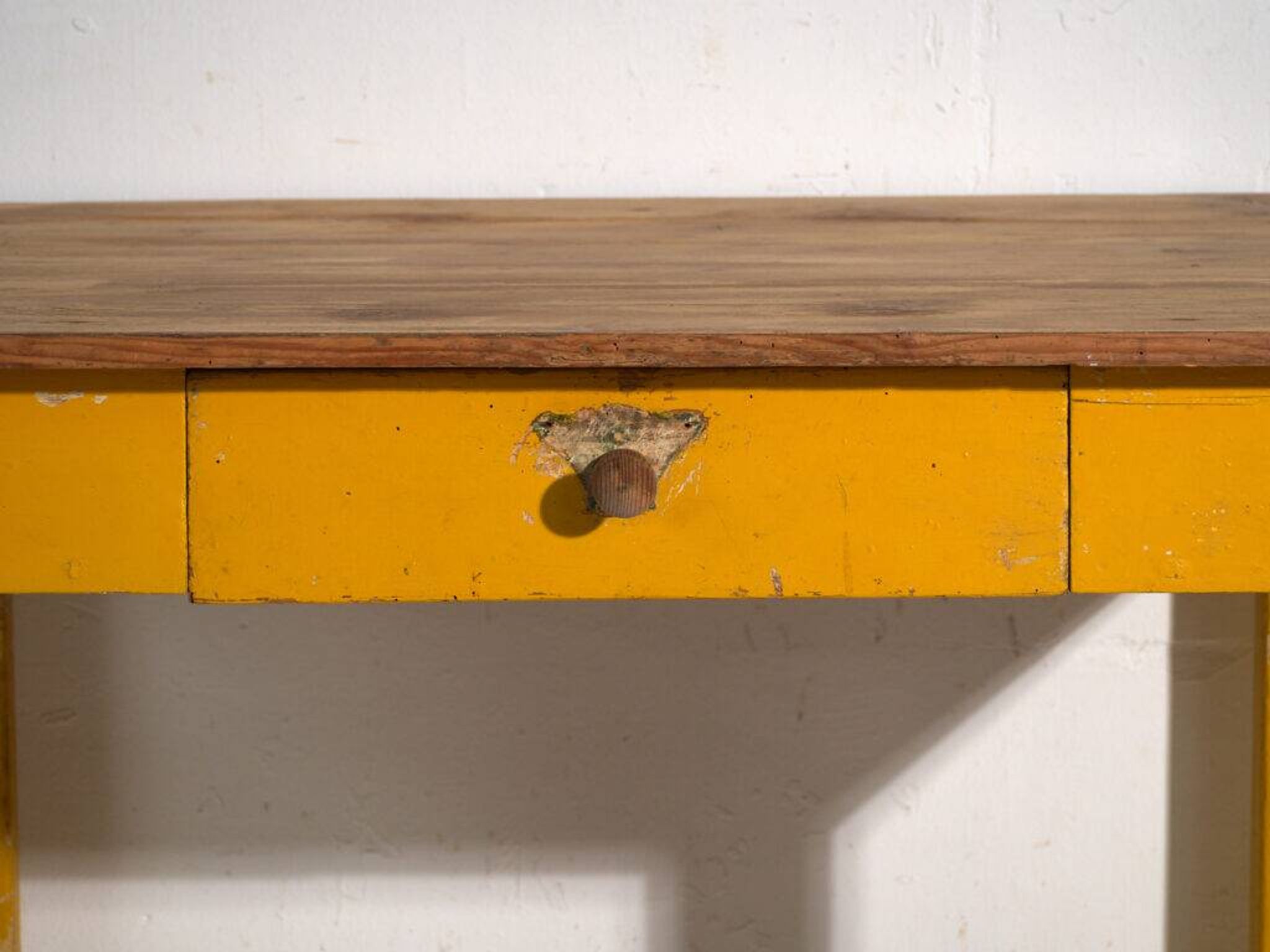 Antique painted pine kitchen table – Central Europe, circa 1920