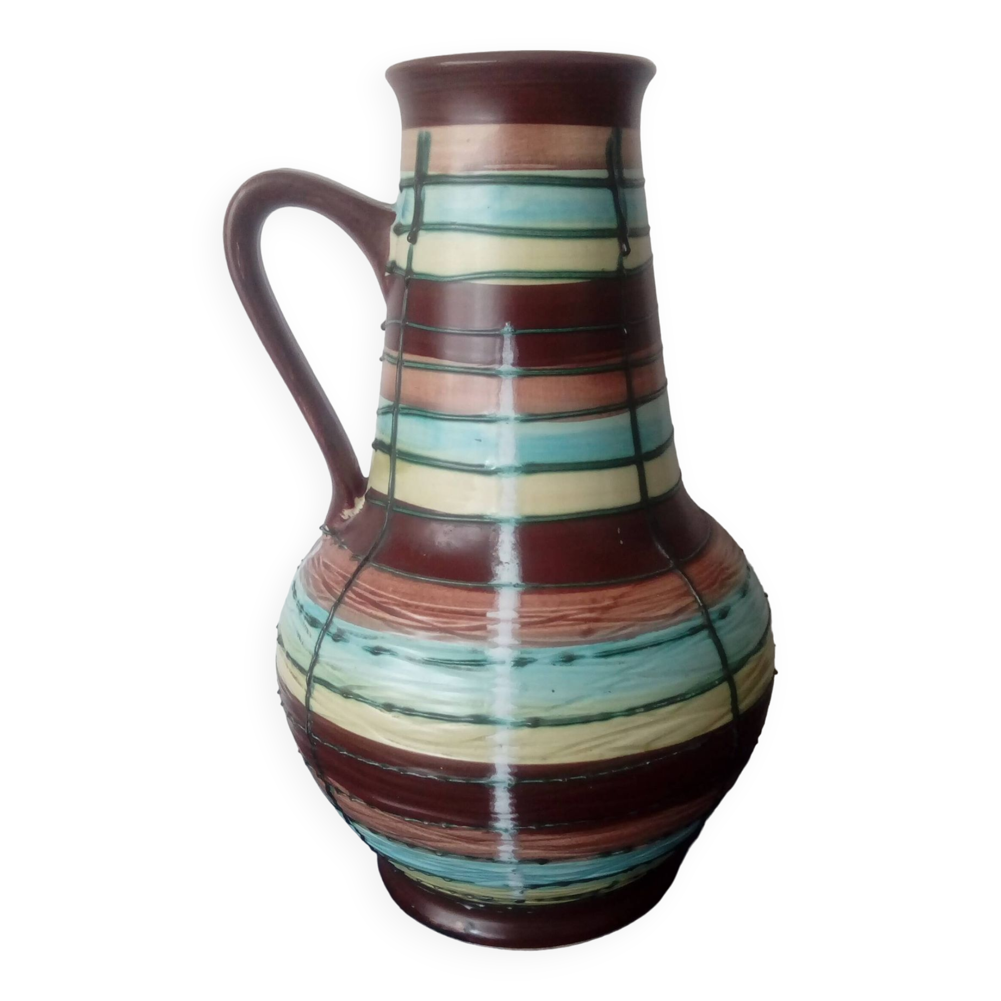 Large vintage Germany striped vase