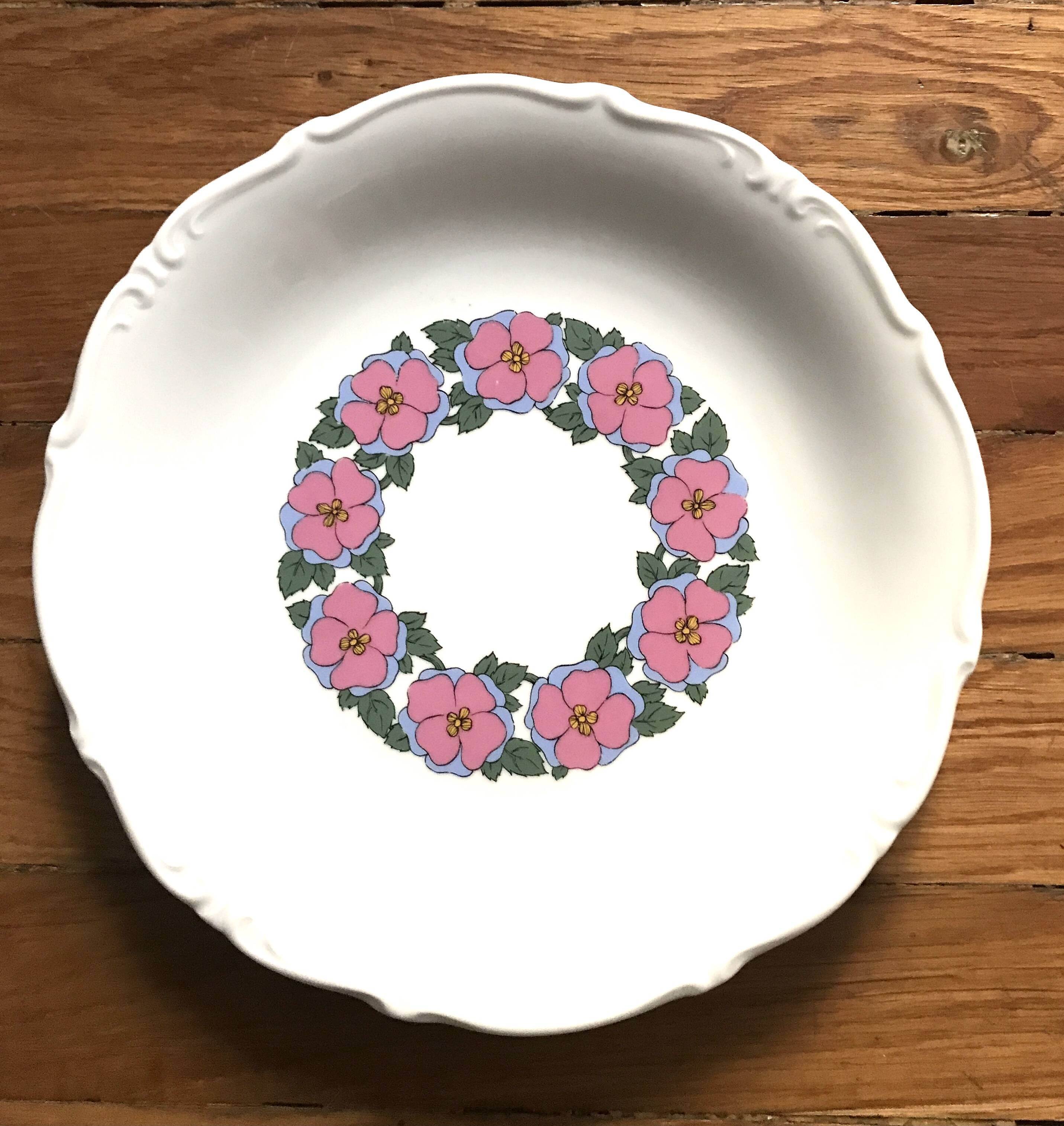 Vintage German porcelain flower plate