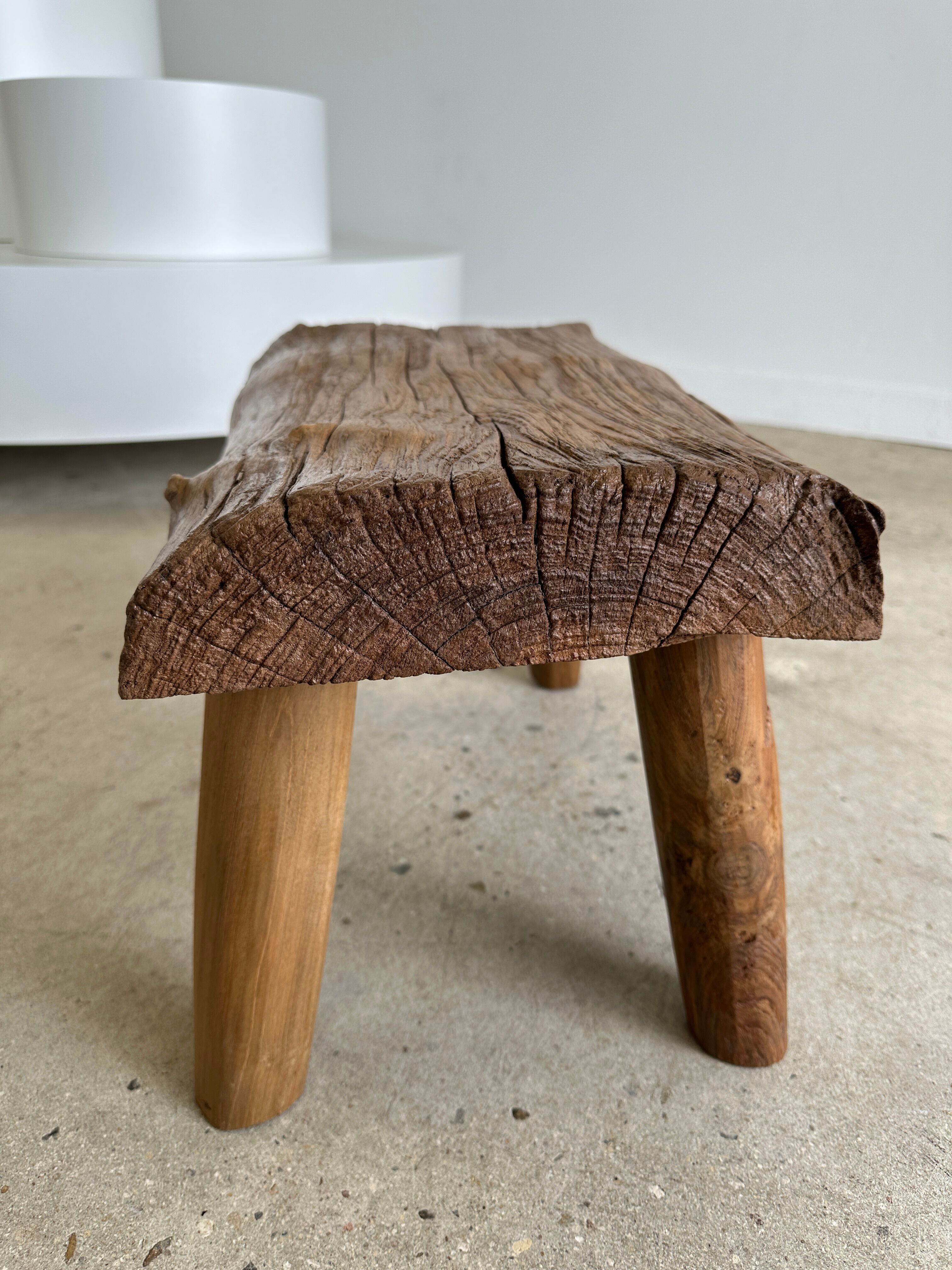 Stool in blond teak