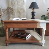 White coffee table and gold leaf