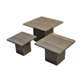3 tables basses en travertin