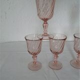 6 large pink glasses Luminarc rosaline twists