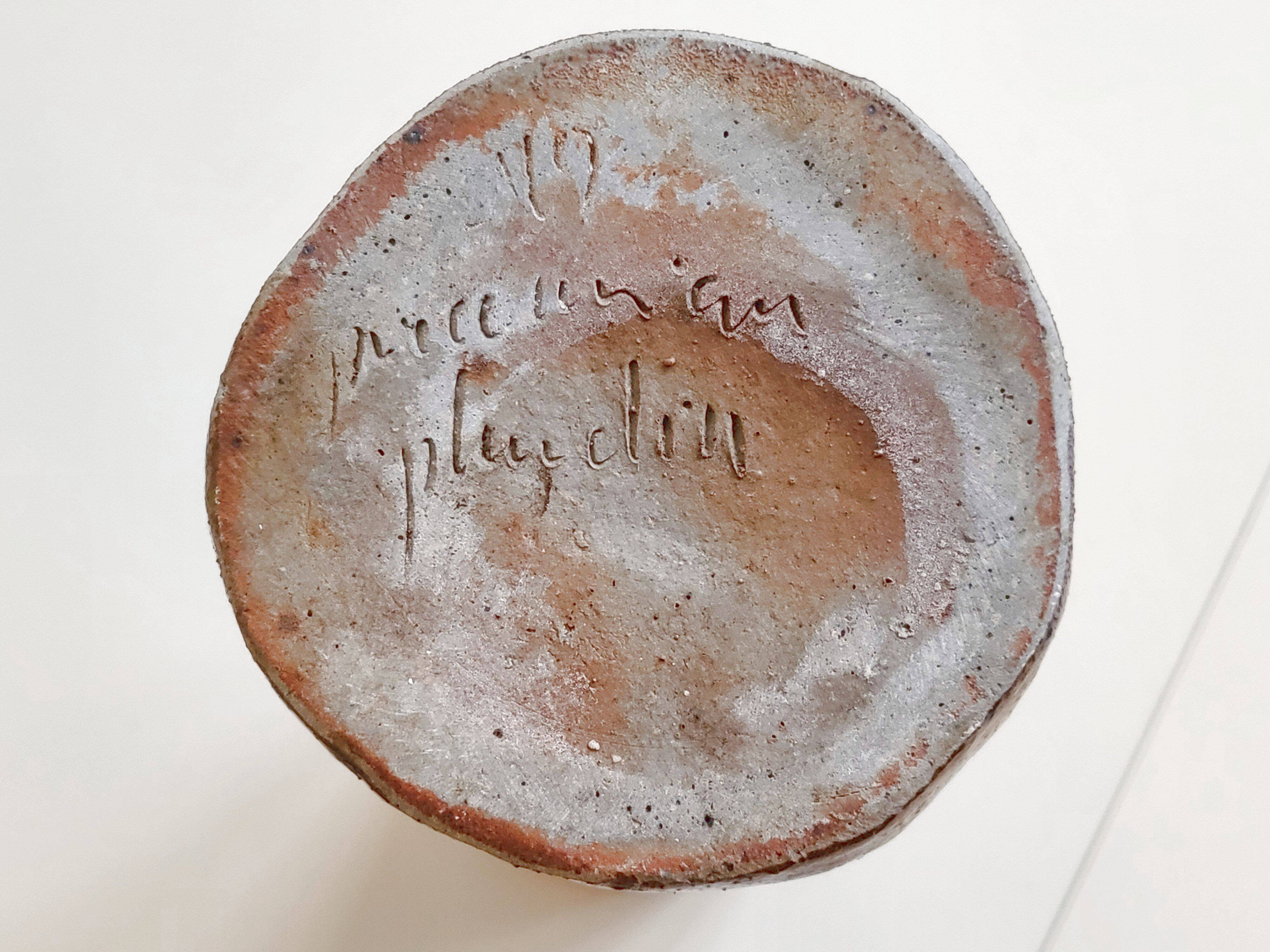 Vintage stoneware vase by Jean-Claude Monange