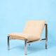 Beige armchair with chrome frame (1 of 2), Italy, 1980s
