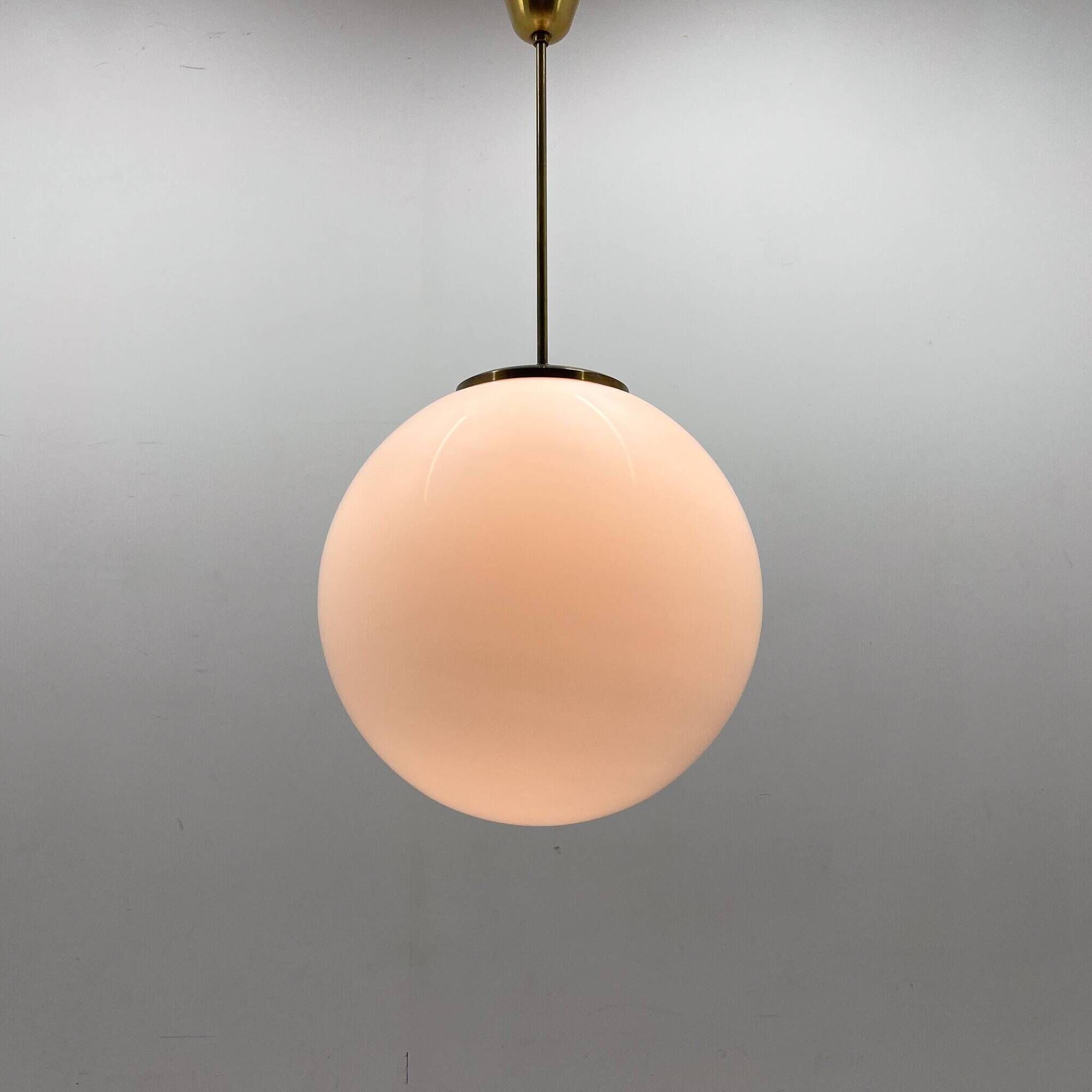 Large milk glass pendant light by kamenicky senov