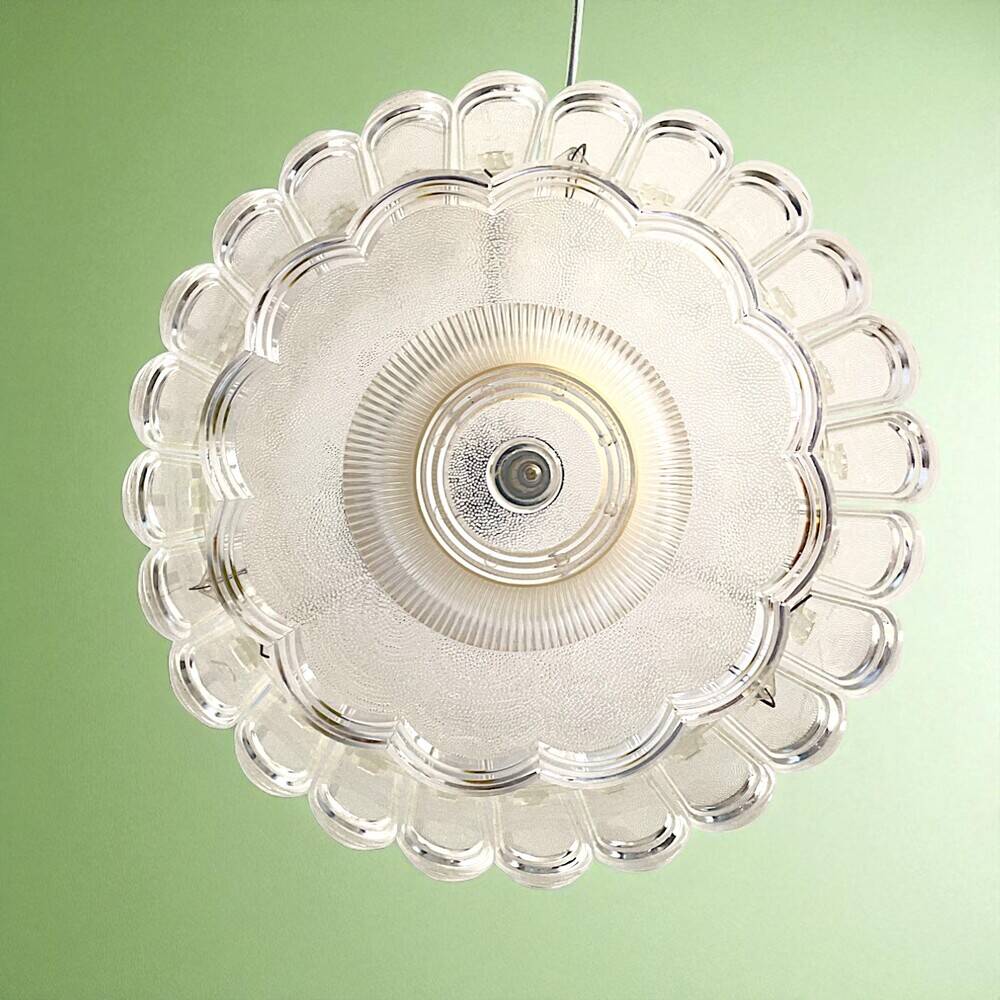 Mid century modern plexiglass chandelier 1970s