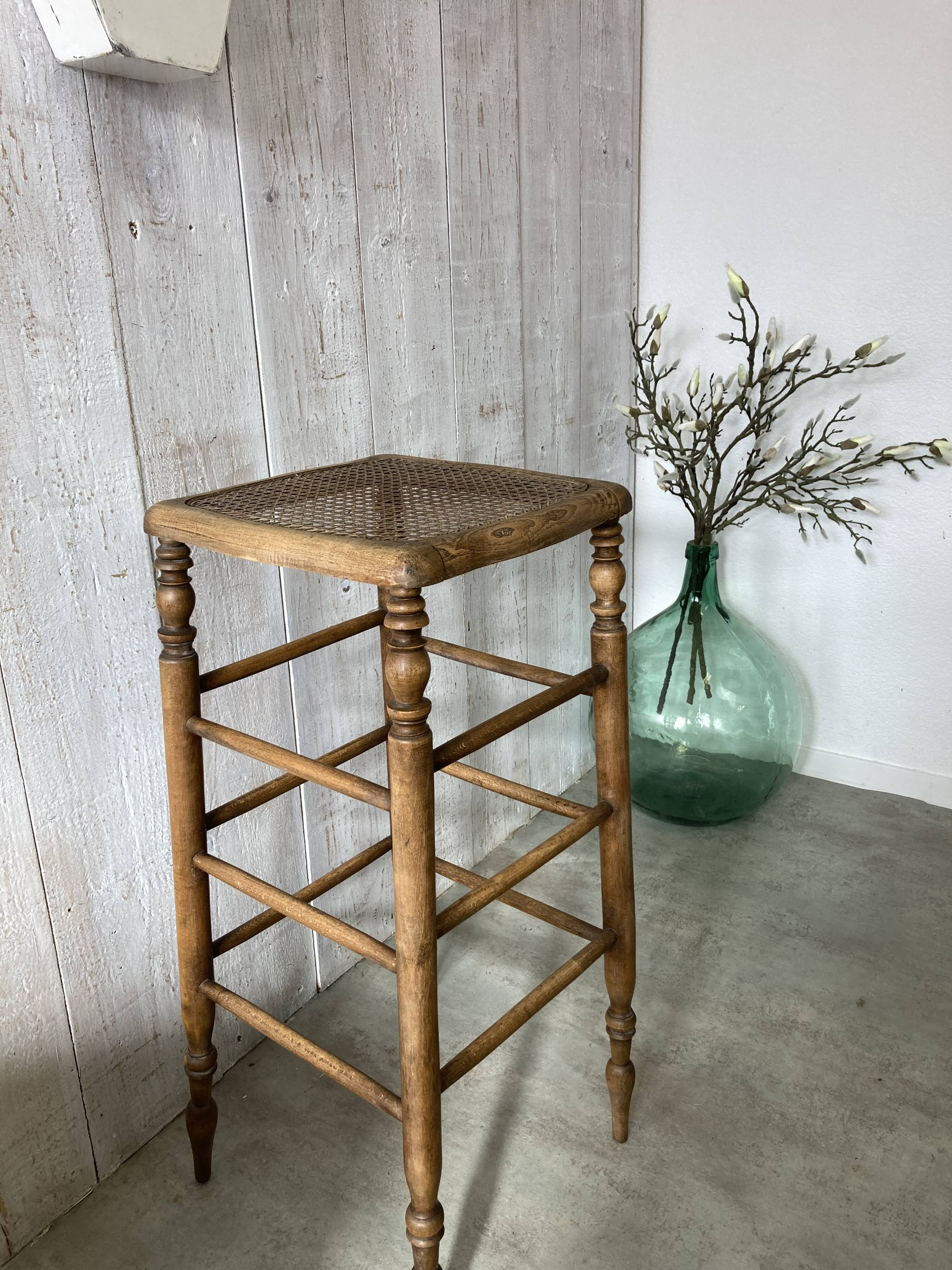 Tabouret bois/cannage
