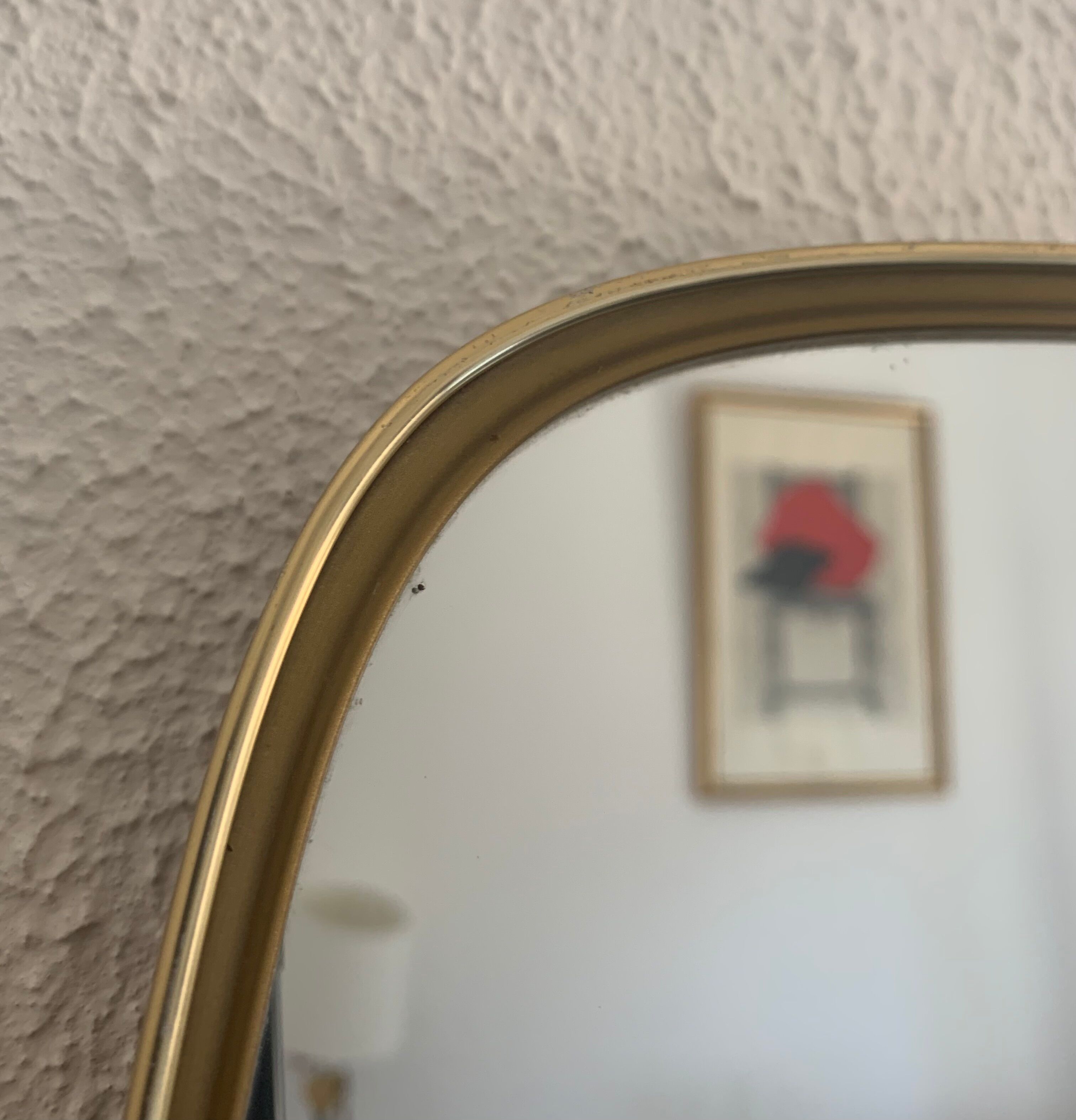 Vintage mirror 1960 asymmetrical mirror - 46 x 24 cm