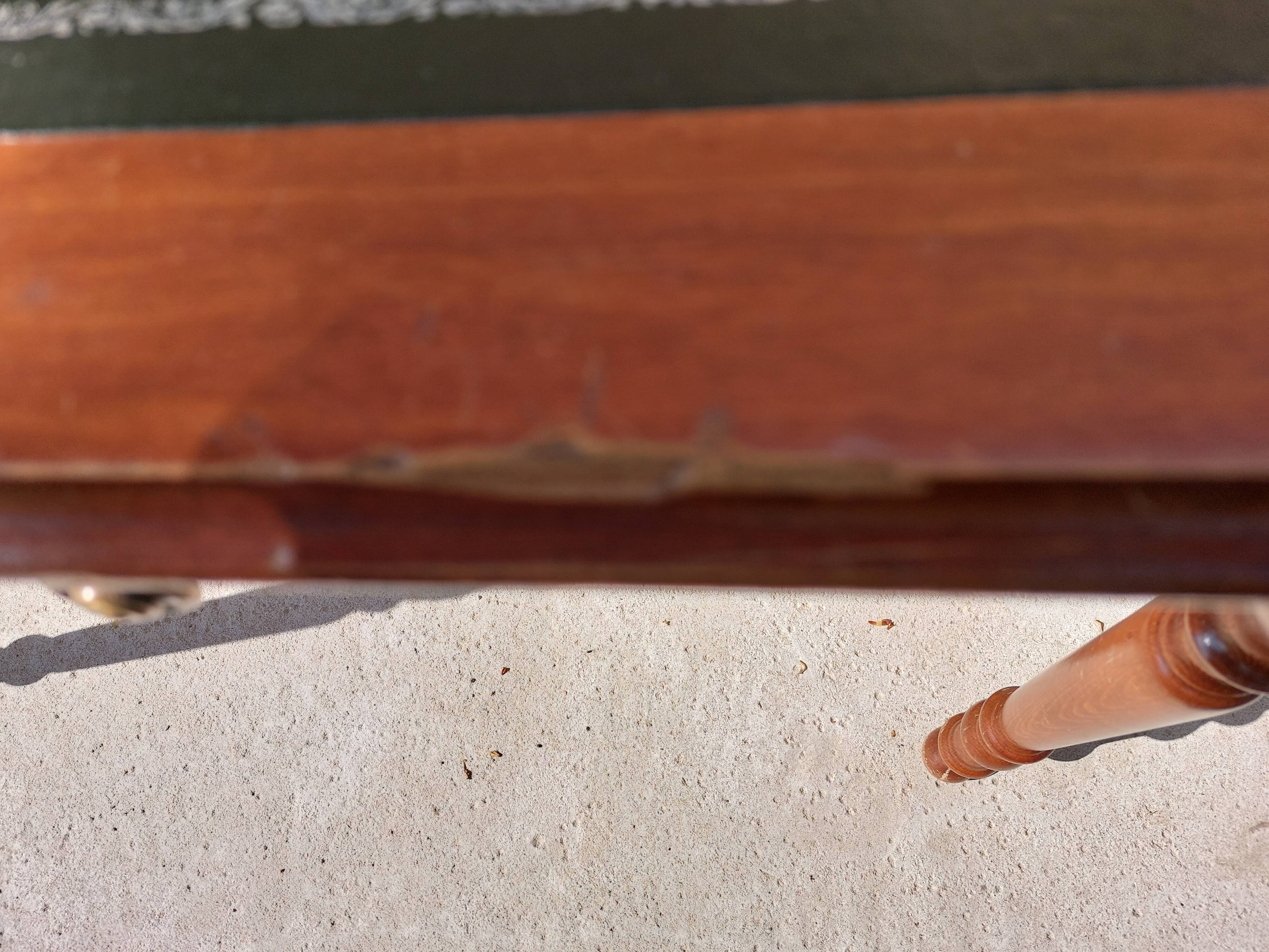 Desk green leather top