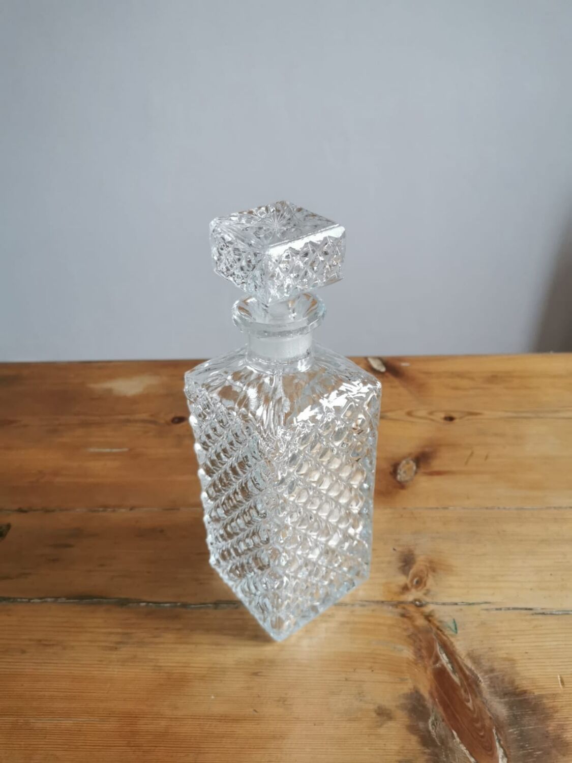 Pressed glass whisky decanter