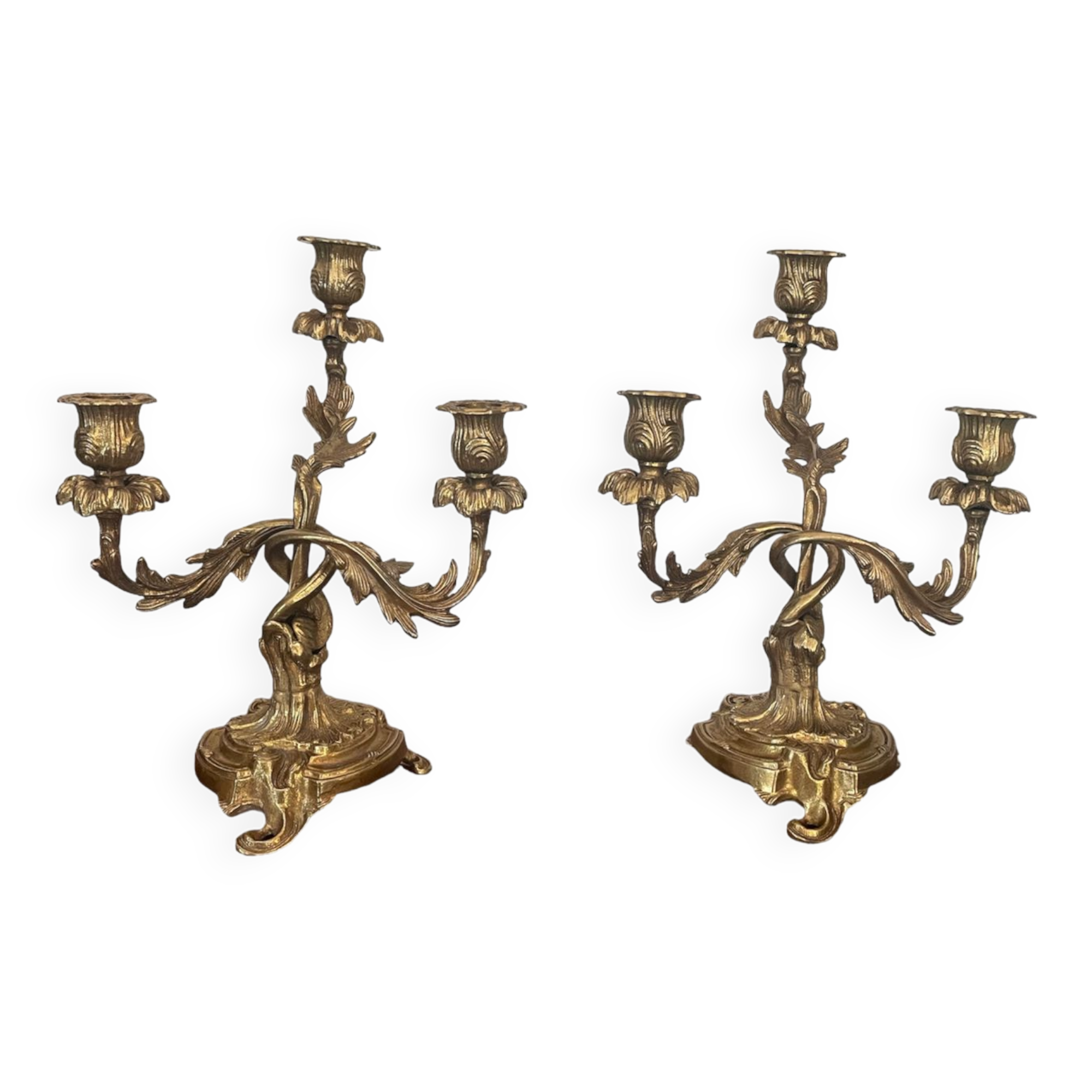 Pair of bronze candlesticks