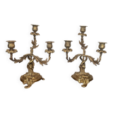 Pair of bronze candlesticks