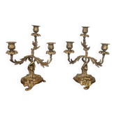 Pair of bronze candlesticks