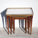 Tables gigognes bois et marbre, Louis XVI style