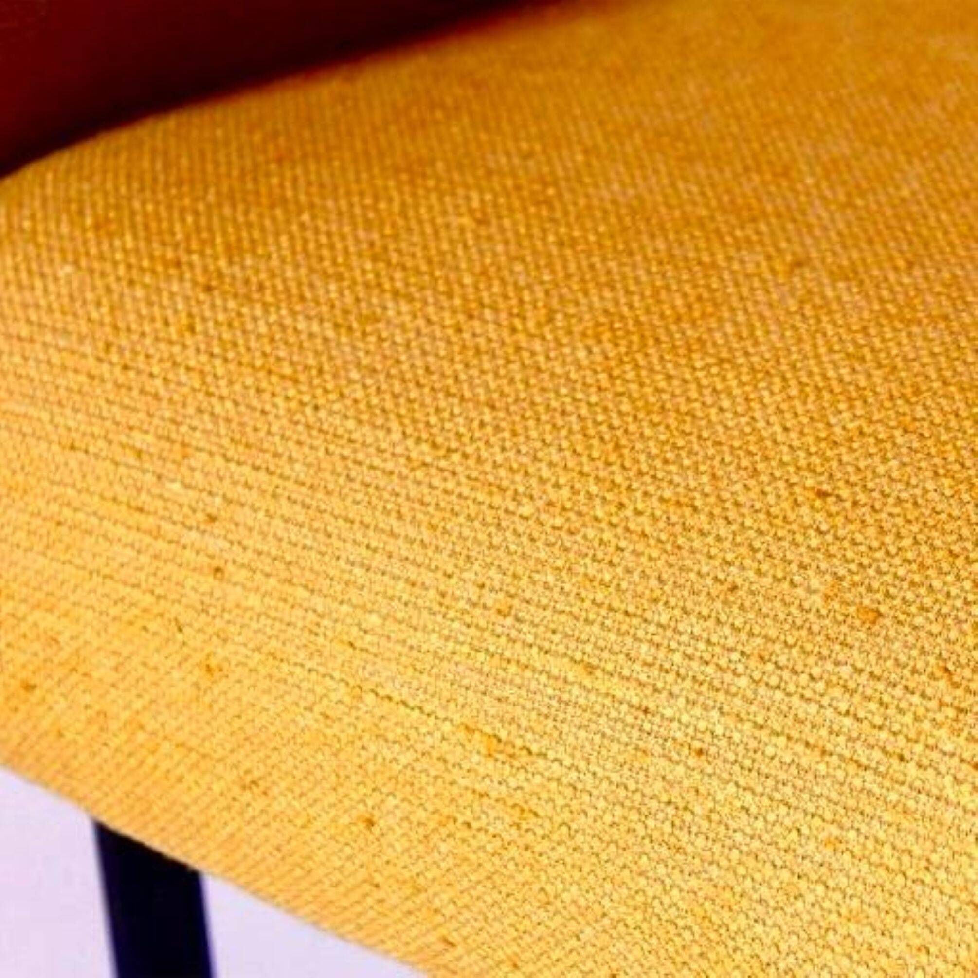Eclectic Mid-Century Modern Sculptural Armchair in Mustard Yellow Fabric