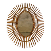 Miroir en rotin