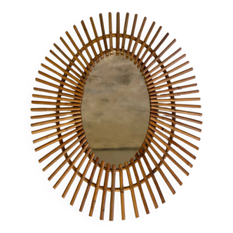 Rattan mirror