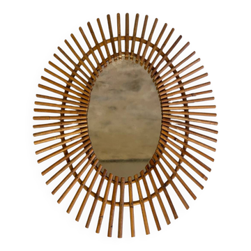 Miroir en rotin