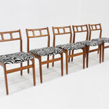 Chaises de salle à manger vintage en teck, style années 1960, lot de 5
