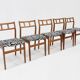 Vintage mid-century dining room chairs teak 1960s, set of 5