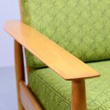 Pair of Beech Wood Ladder Lounge Chairs after Grete Jalk for France and Son