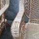 Peacock rattan garden set with bench and armchair