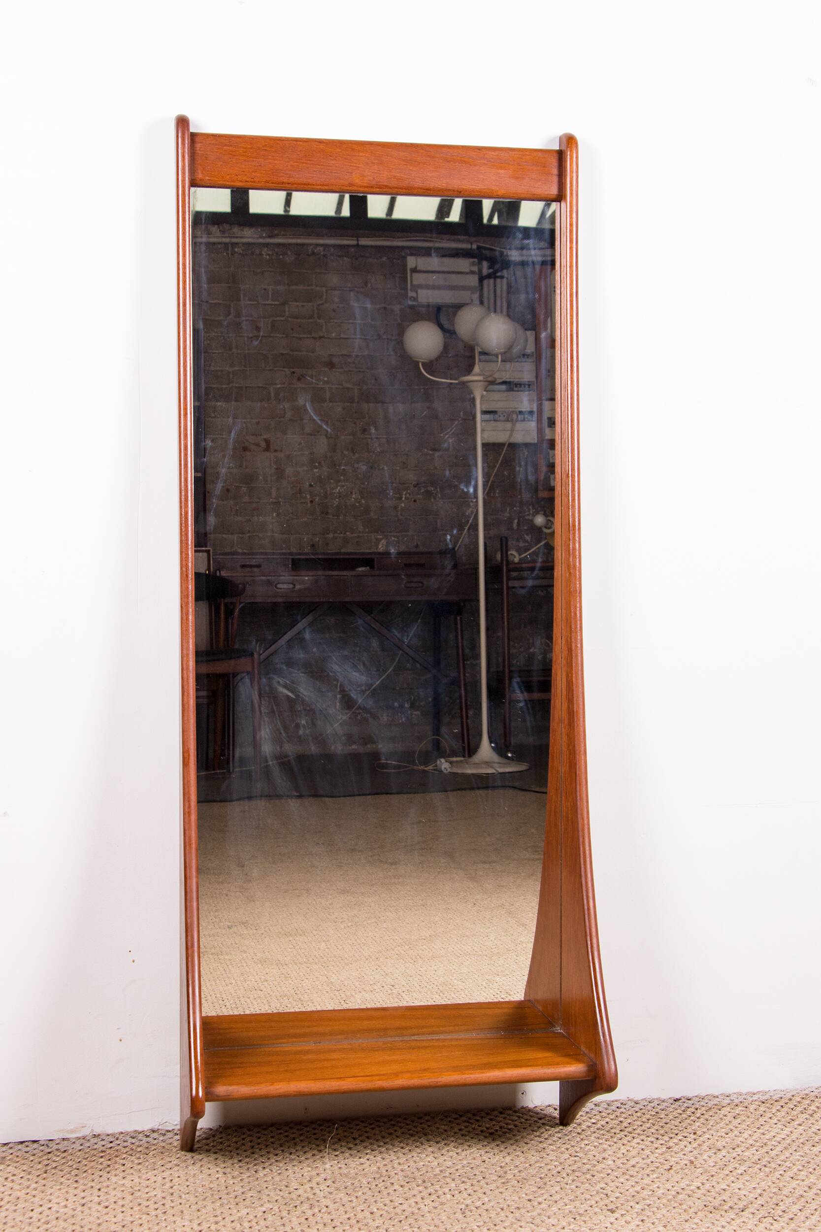 Large Danish Teak wall mirror by Pedersen and Hansen 1960.