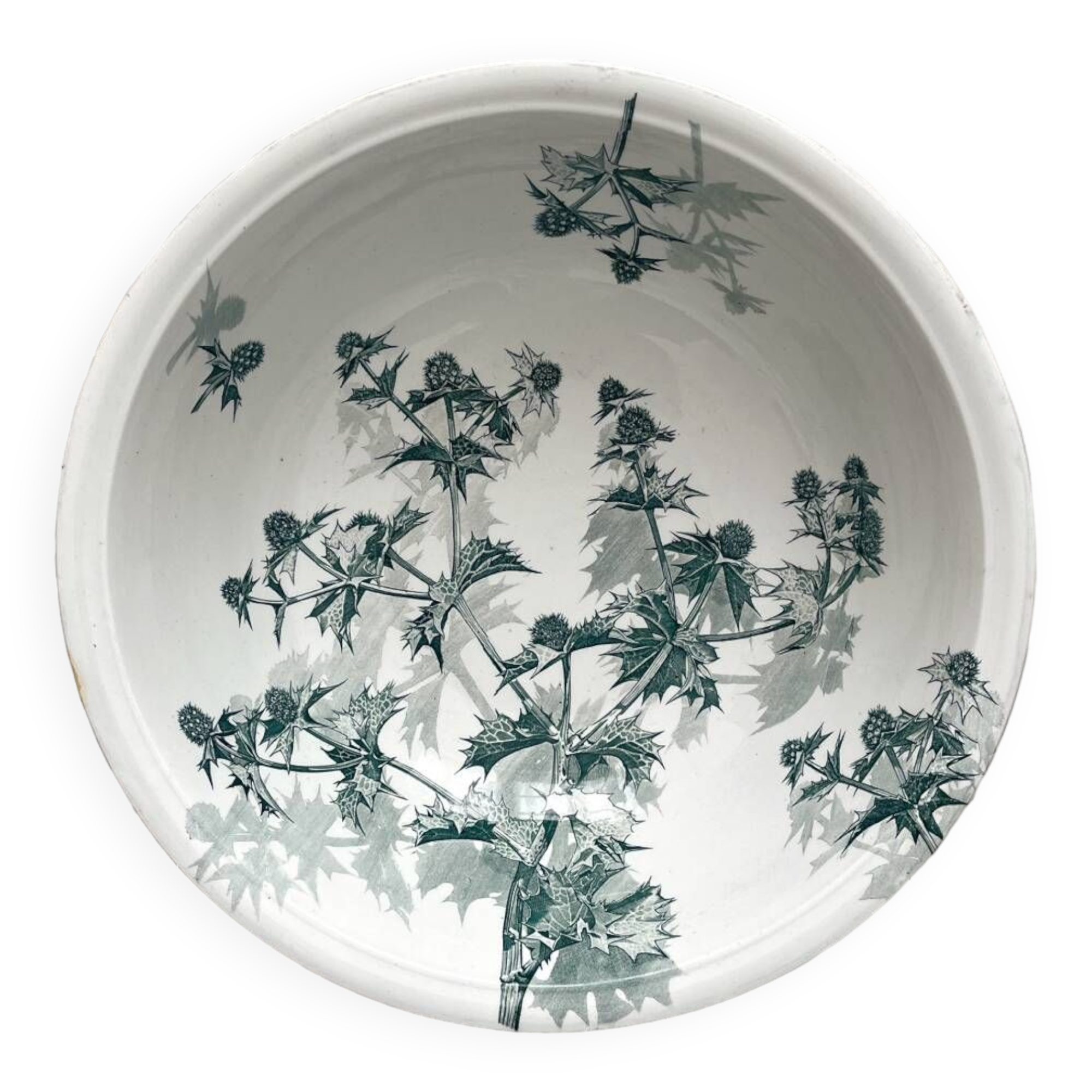Antique ironstone washbasin "Thistle" Creil and Montereau