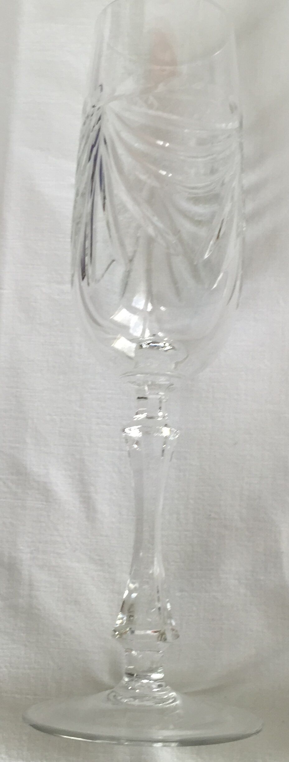 Set of 6 crystal champagne flutes