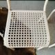 Series of 3 perforated metal chairs