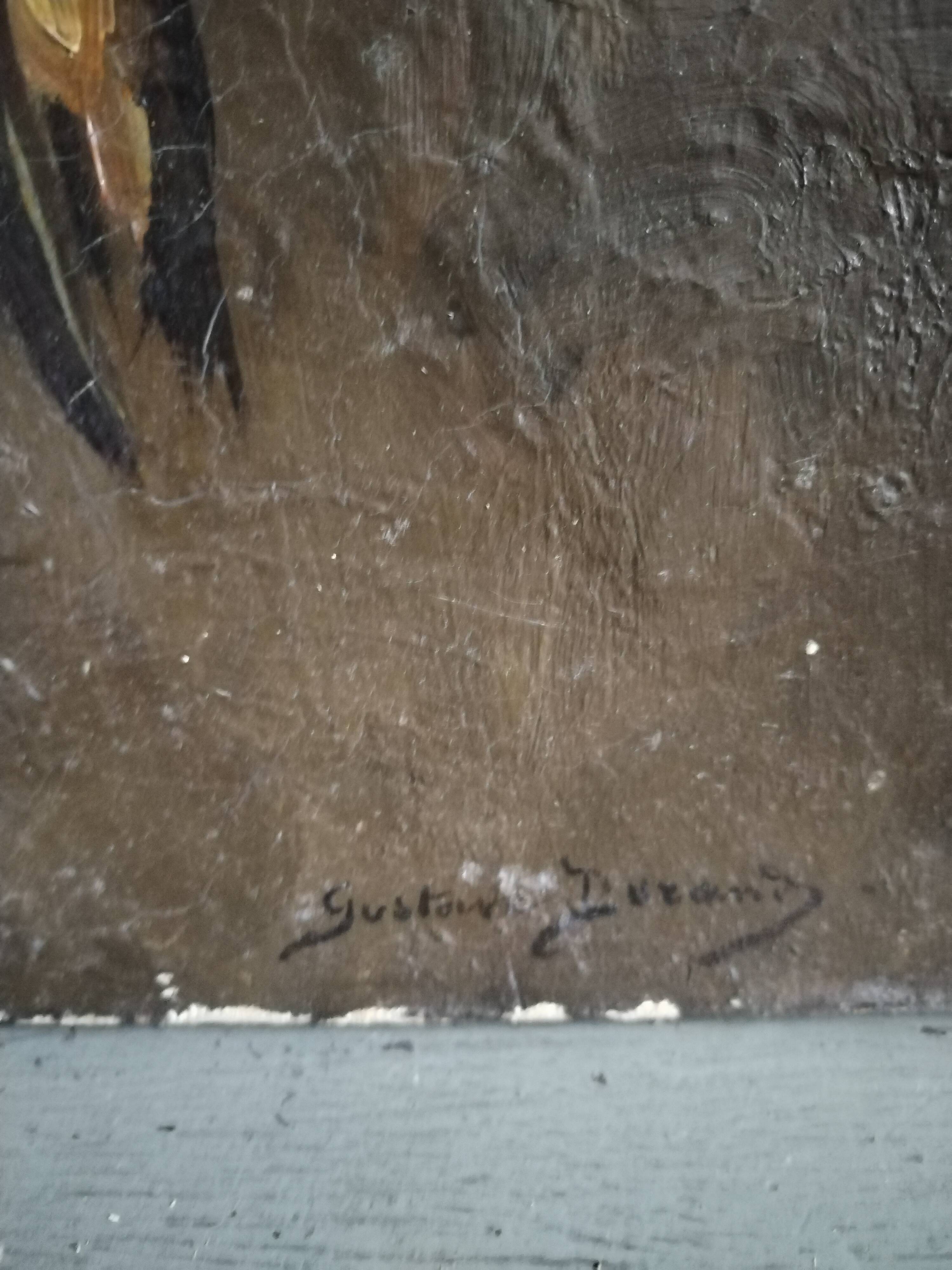 Oil on canvas still life signed Gustave Durand