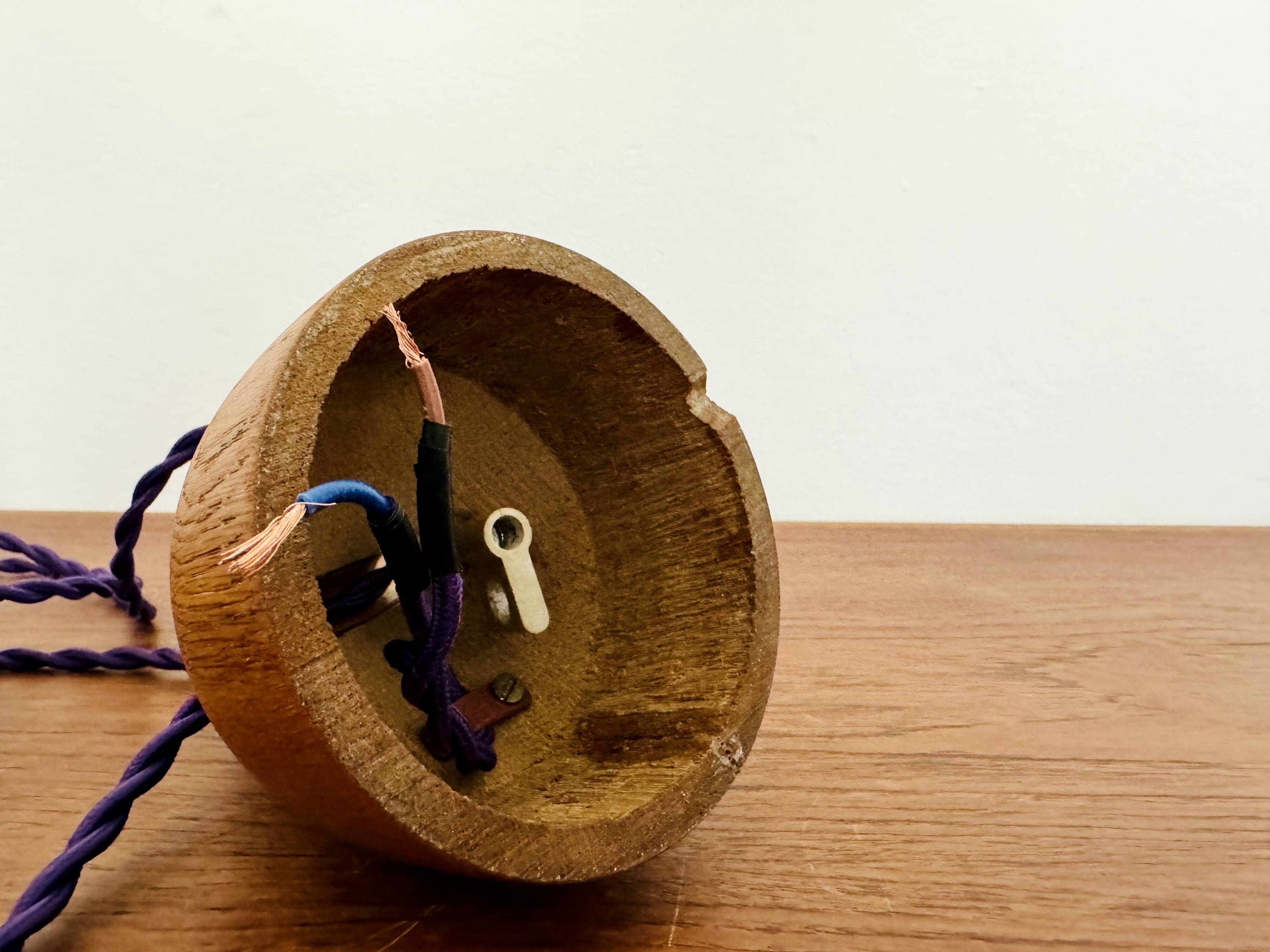 Oak Pendant Lamp with Counterweight by Uno and Östen Kristiansson