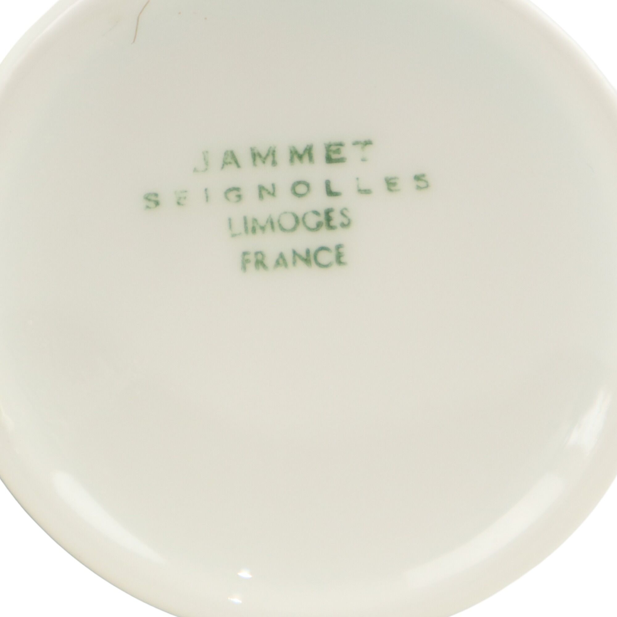 Vintage Set of 6 Pewter Cup Holders with Limoges Porcelain Cups