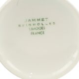 Vintage Set of 6 Pewter Cup Holders with Limoges Porcelain Cups