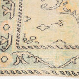 Classic faded yellow oushak rug 269x176cm