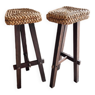 Pair of tripod bar stools