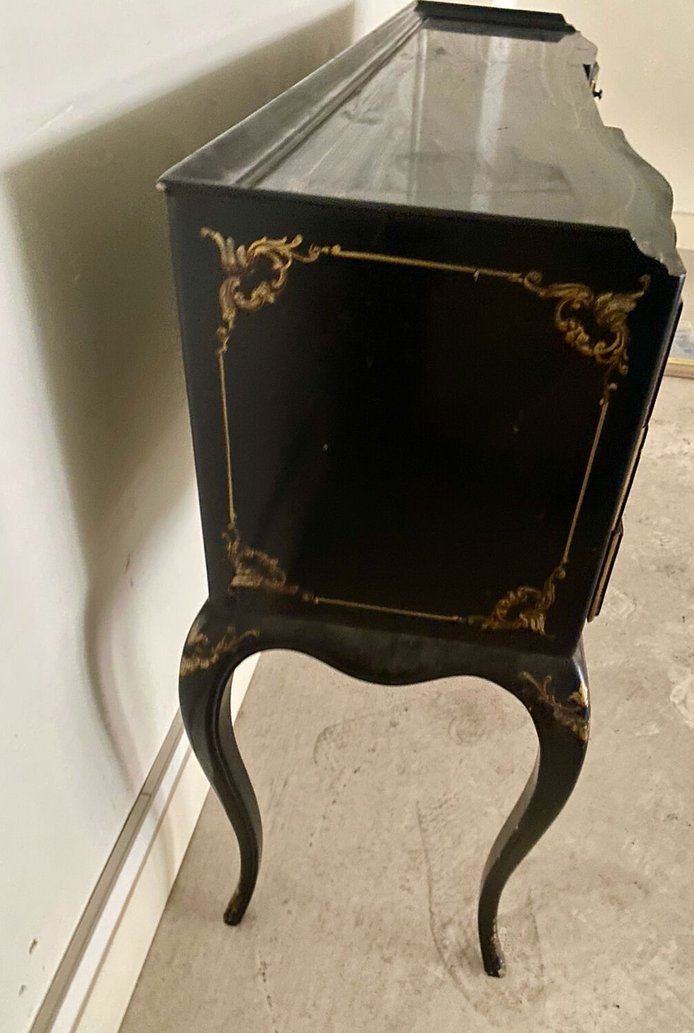Coiffeuse en bois laqué noir