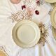 Set of 6 antique off-white porcelain dessert plates with gold trim
