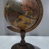 Authentic antique vintage musical globe in wood
