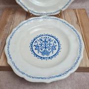 Paire d’assiettes Gien modèle Rouen bleu – décor classique